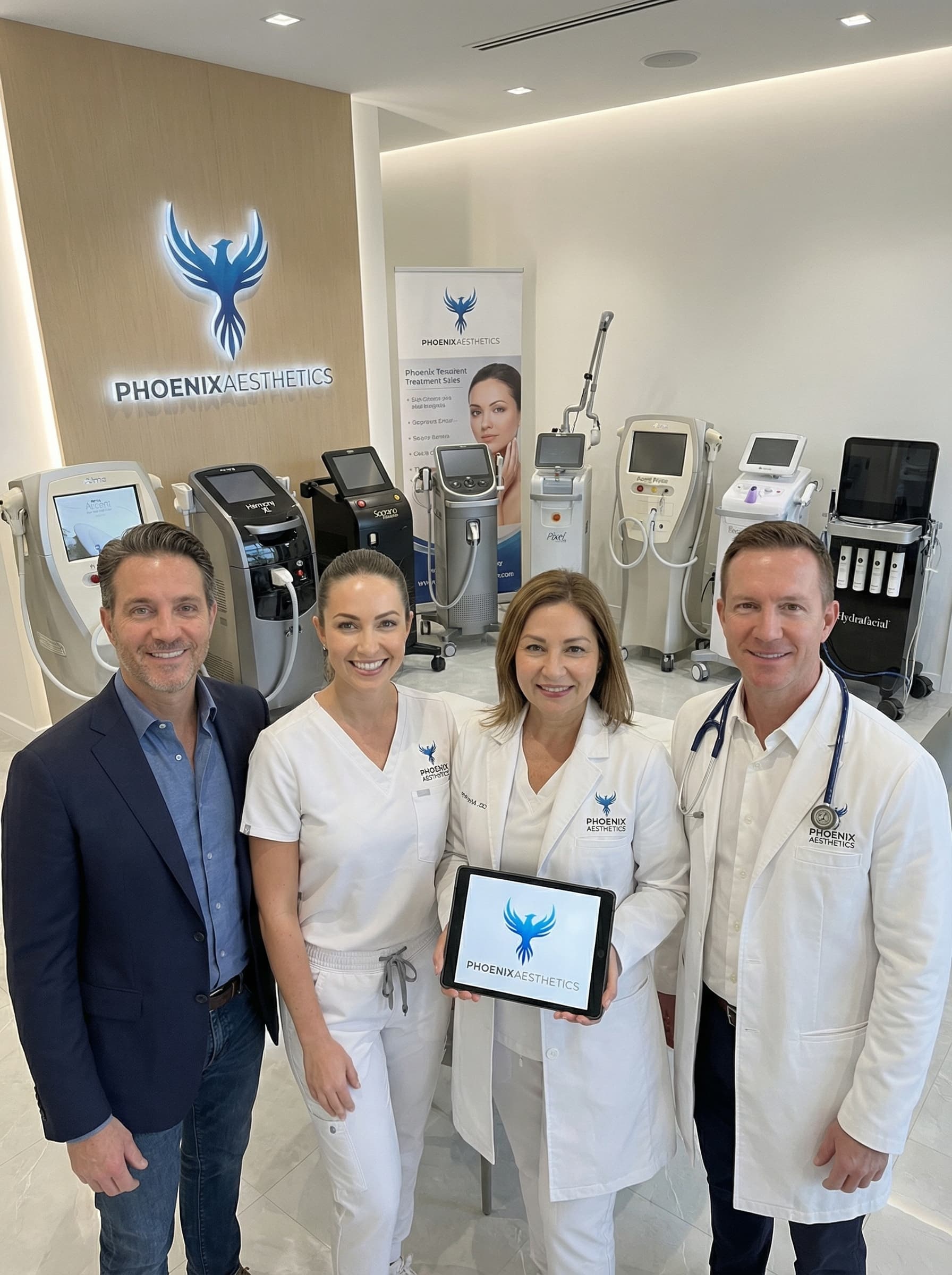 Phoenix Aesthetics team with customers