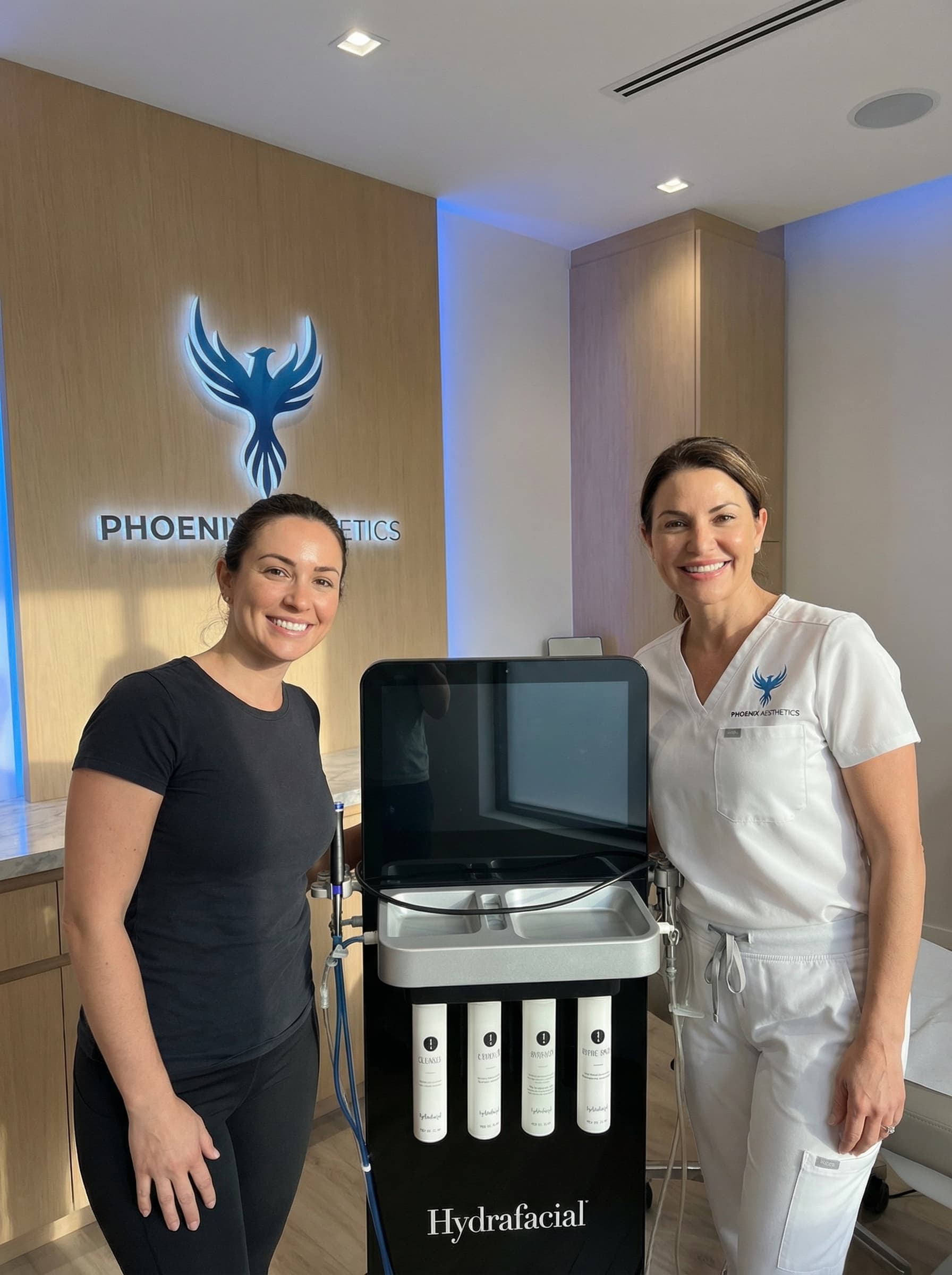 Happy customer with HydraFacial treatment